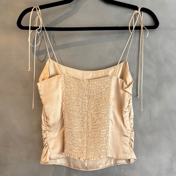 Reformation Lucrezia Silk Top Ivory - Size 4 - Picture 4 of 6